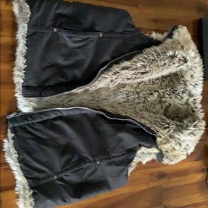 Black fur vest